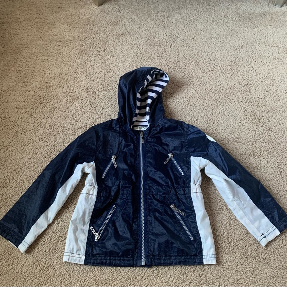 Kenzo Navy Blue And White Raincoats Size:3T.